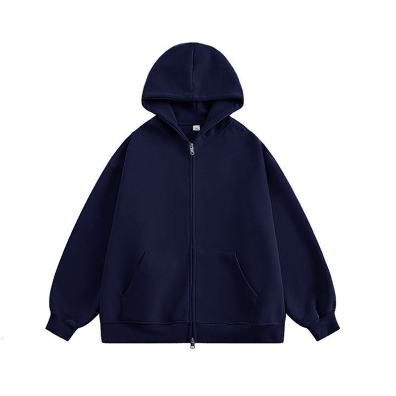 shanshi men hoodies designers Men's hoodie autumn and winter new item large solid color double zipper hooded sweatshirt men's cardigan
