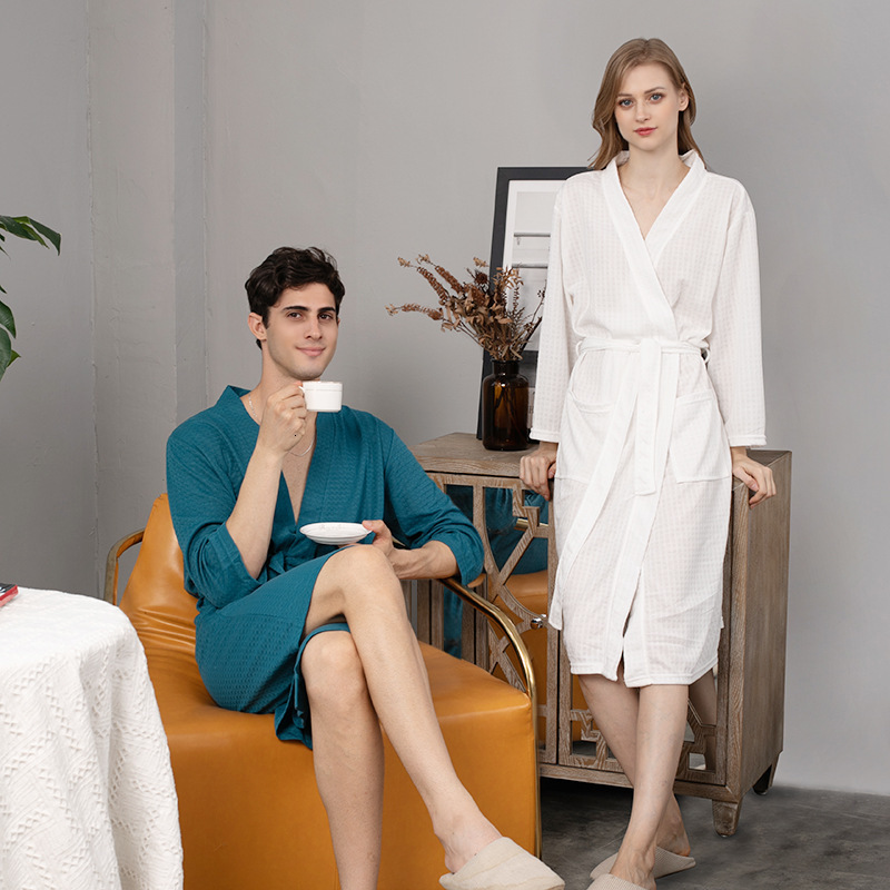 Designer Waffle Saunas, Women's Thin Sleepwear, Long Couple's Home Wear, Hotel Bathrobes, Men's