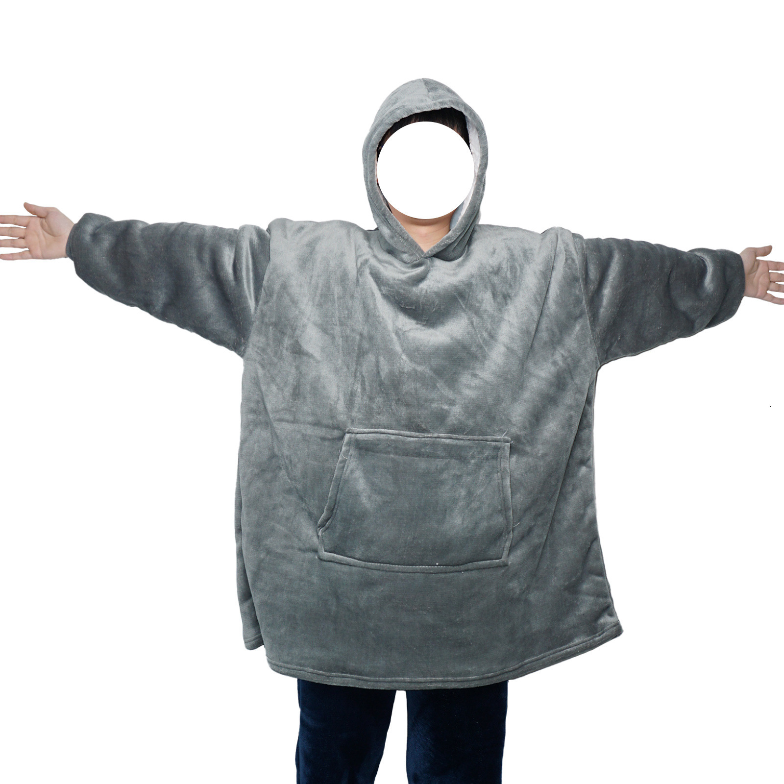 Designer Lazy Sleeper Robe TV Blanket Hoodie Warm And Cold Proof Couple Pajama Flannel Home Office