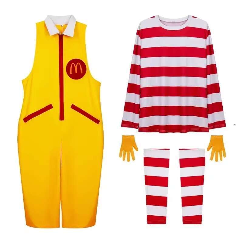 2024 Halloween Costume Masquerade Stage Performance Cosplay Costumenew Ronald Mcdonald Cos Clothing Classic Clown Characterr