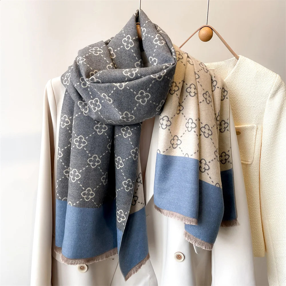 Winter Womens Scarf Double sided Cashmere Texture Scarf Warm Scarf Shawl Edition 241007