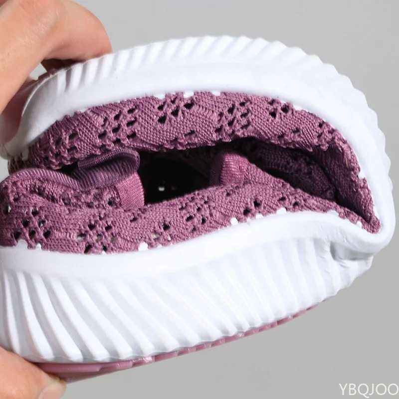 2024 New Mesh Shoes Womens Mesh Sports Shoes Breathable Flat Bottom Soft Bottom Casual Sports Shoes Y241007