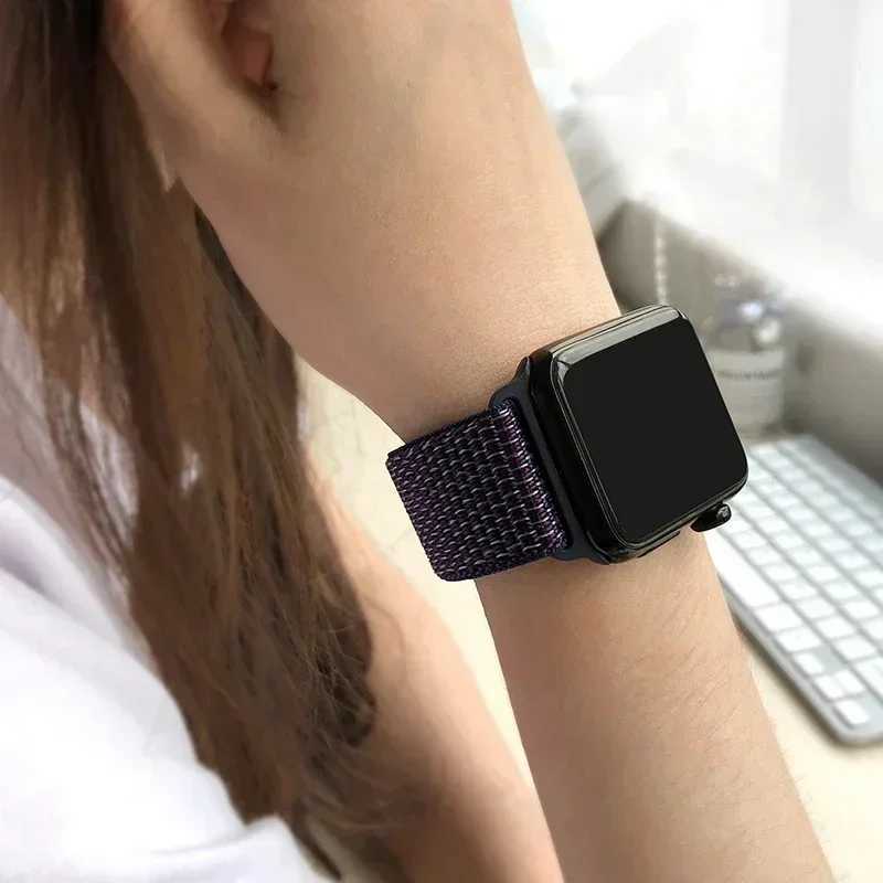 Nylon Ring 49mm 44mm 40mm 45mm 41mm Sport Pride Bracelet for Apple Watch Band Ultra-2 IWatch Strap Series 9 8 se 7 6 5 4 3 W241007