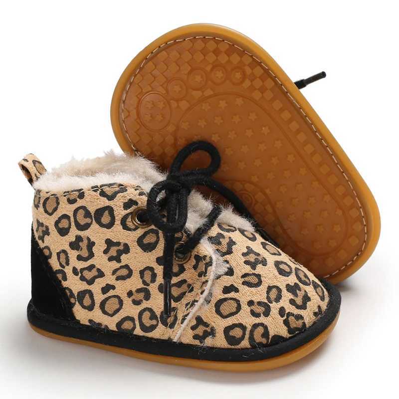 Leopard themed baby shoes for boys newborns infants and toddlers with a casual cotton sole that is non slip breathable and suitable for the first step