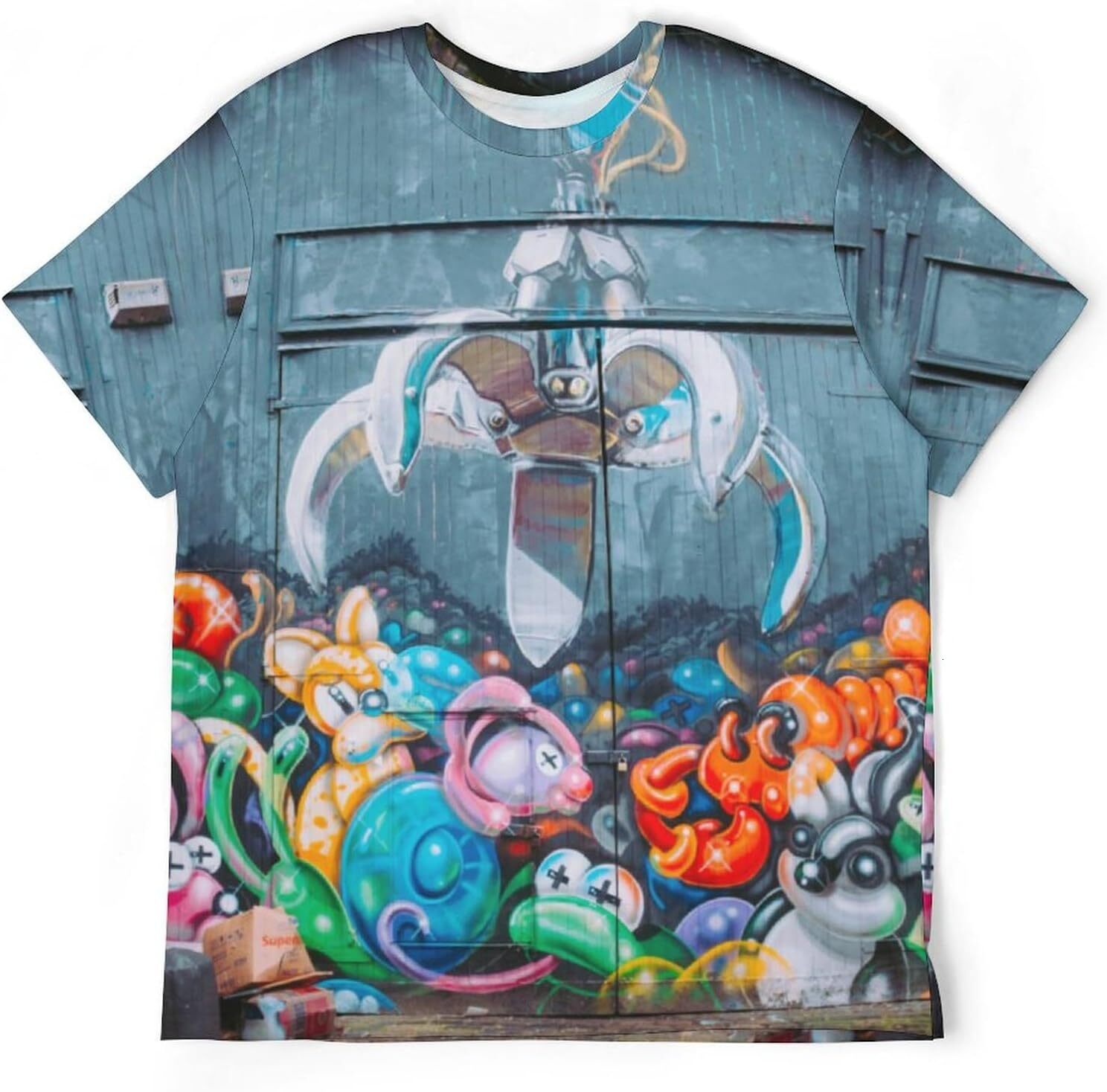 Mens T shirt Street Graffiti Novelty Casual T-Shirt - Trendy Urban Wear for Men and Women graphic tee Casual tops summer clothes Short sleeve cool