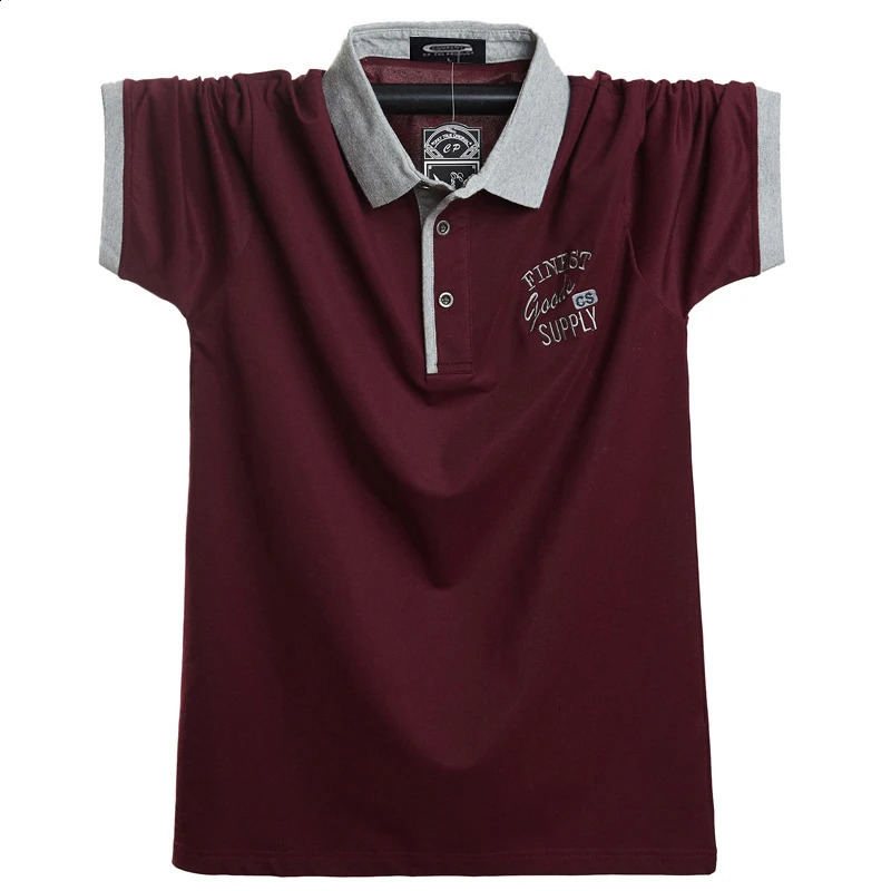 Mens short sleeved polo shirt ultrathin suitable for Camiza casual cotton summer mens 5XL Plus size business work top 241007