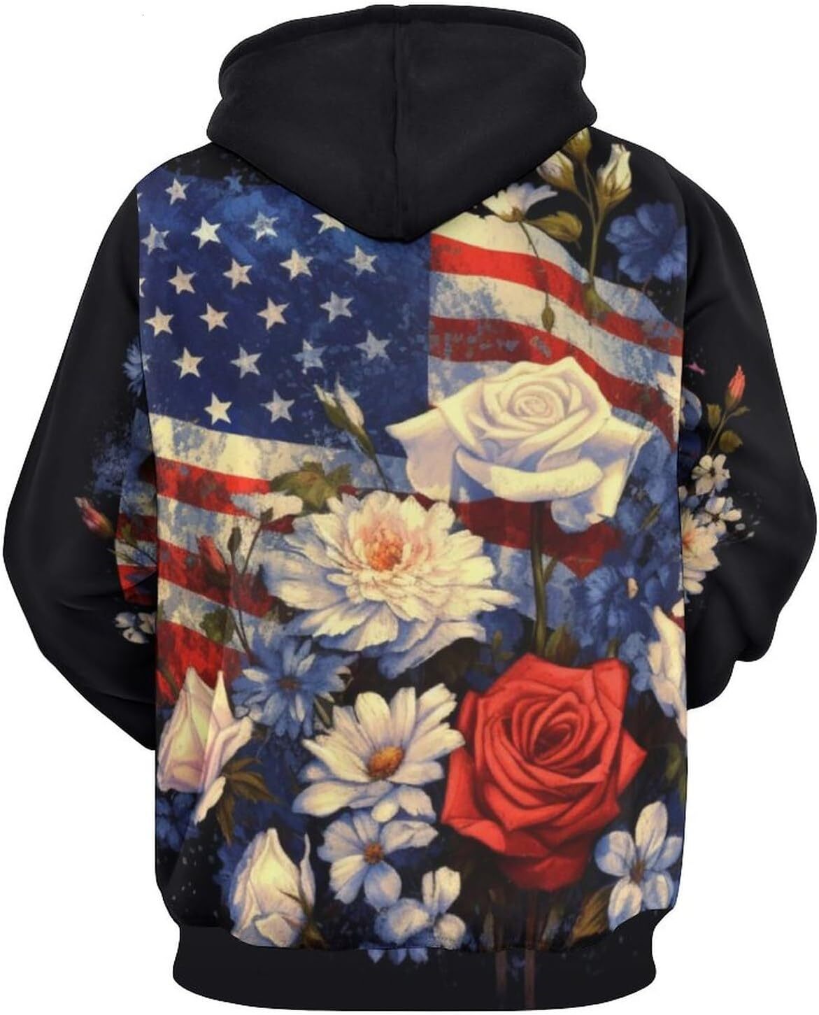 Hoodie for Mens Womens Unisex Psychedelic Skull Hoodie American Flag Flower Hippie Funny Men Graphic Hoodies sweatshirt Pullover Long Sleeve fashionab