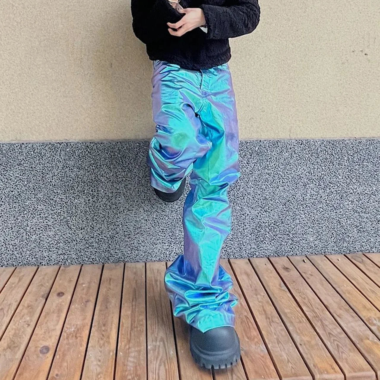 NIGO mens and womens seasonal fashion street laser drag pants make vintage trend pants Ngvp #nigo7683 240924