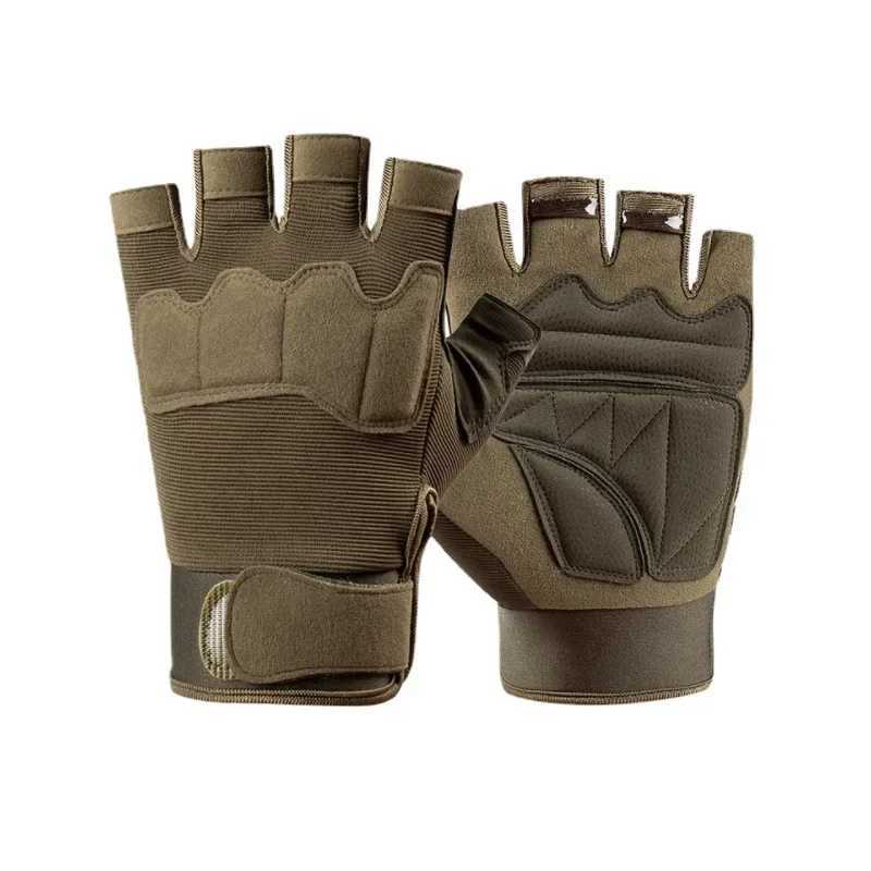 Half finger outdoor tactical gloves mens and womens camouflage sports gloves breathable and non slip suitable for CS fitness cycling CL241008