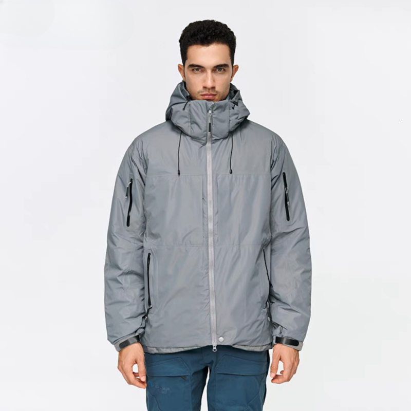 Outdoor Climbing Down Jacket Men Waterproof Windproof Warm Loose Hooded Thickened Cotton Coat Hiking Camping Hunting Jackets