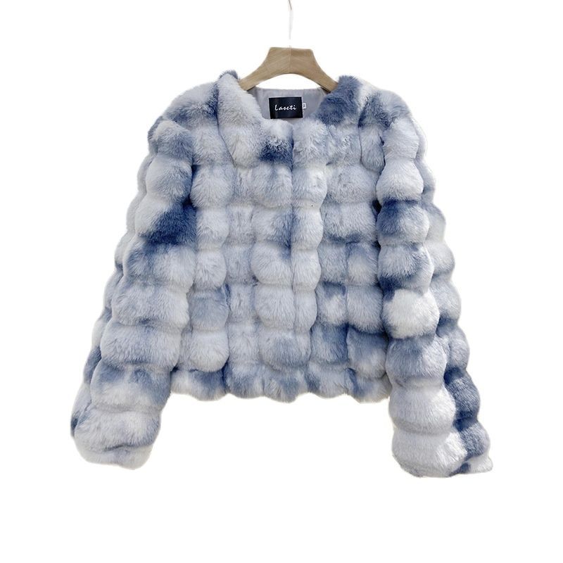 Faux Mink Fur Coat For WomenV Fluffy JacketV O-NeckV Plush Korean Fashion OvercoatsV Winter Womens CoatV 2024V Furry Tops