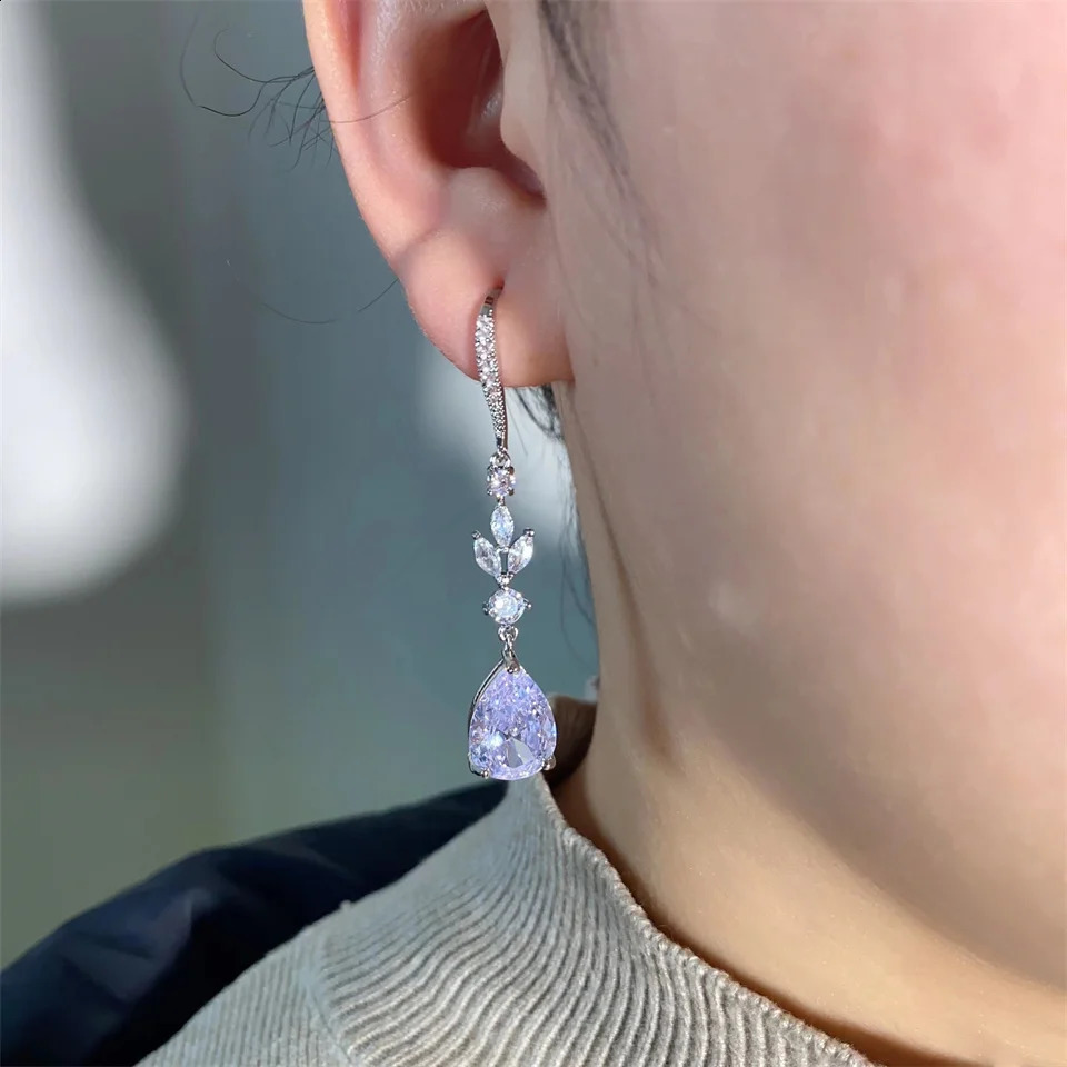 ZAKOL Silver Leaf Bridal Wedding Jewelry for Women Sparkling Cubic Zircon Earrings and Necklace Set 241007 Z260313