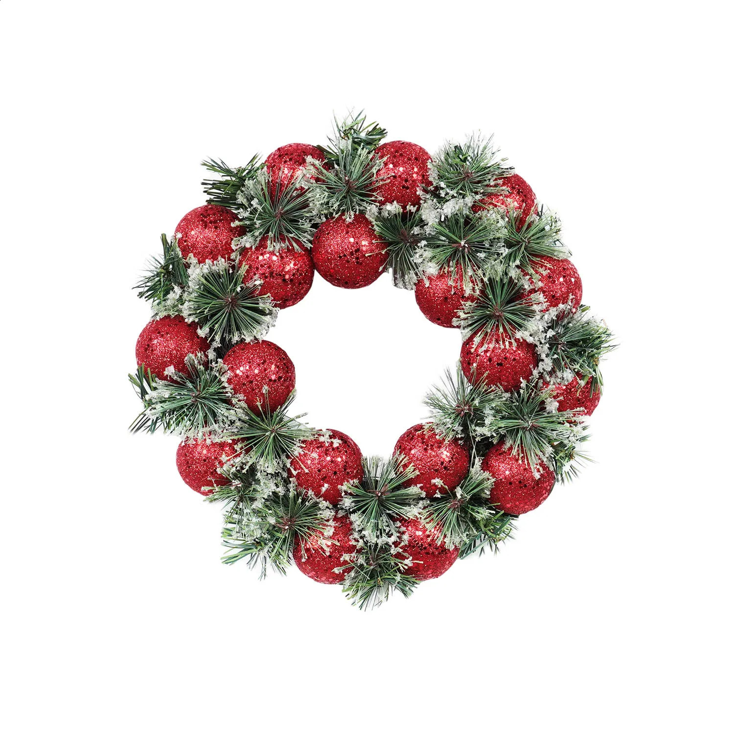 32cm Christmas Ball Decor Pine Garlands Vintage Vine Wreath For Doors Year Decorations Wreaths 240930