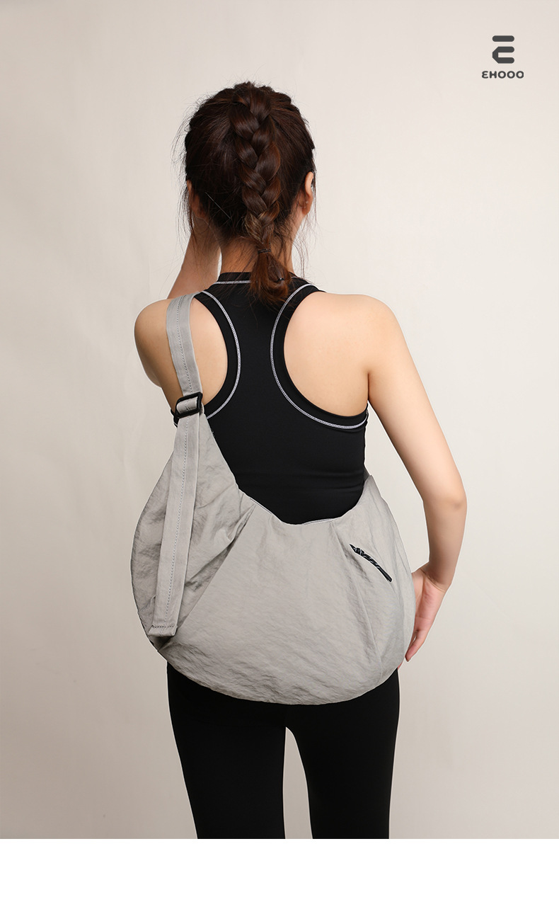 Women's Trendy Large Capacity Sports Shoulder Bag - Durable Nylon Dumpling Style