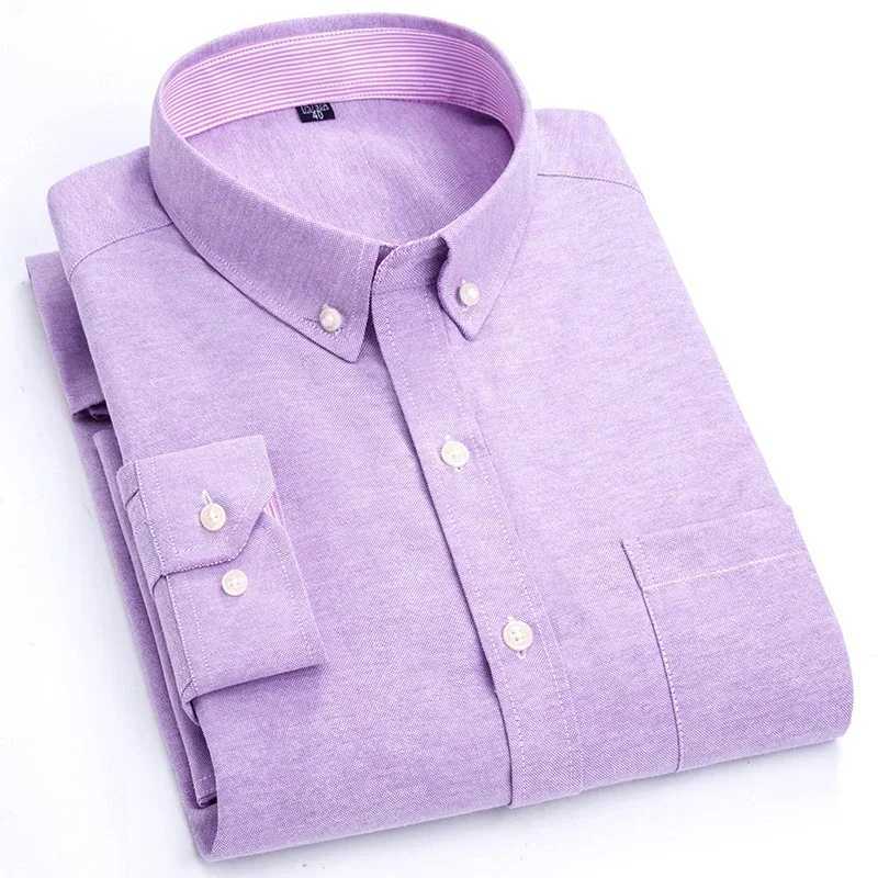 Hot solid color casual Oxford shirt mens fashion slim business long sleeved shirt wholesale streetwear mens shirt X2410071