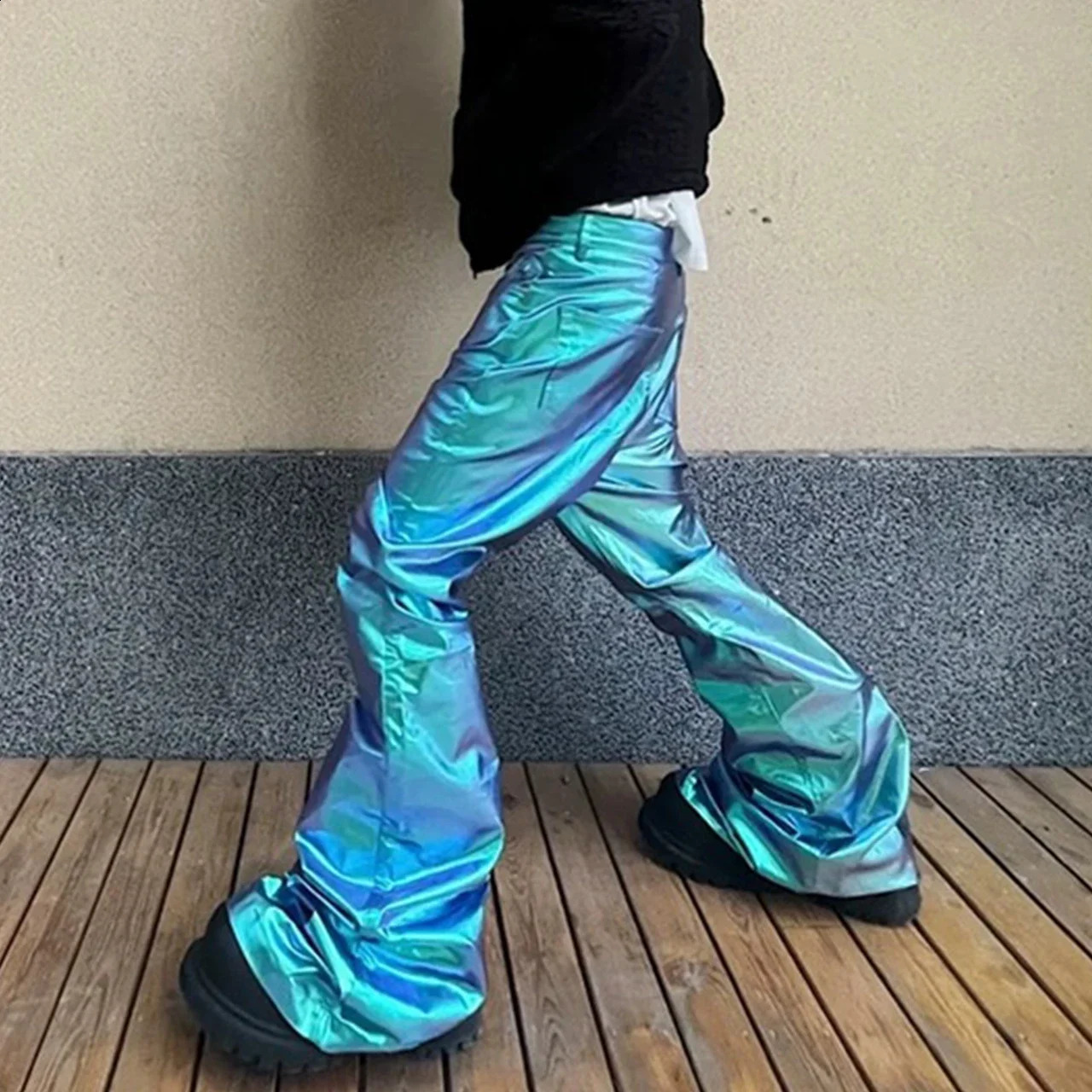 NIGO mens and womens seasonal fashion street laser drag pants make vintage trend pants Ngvp #nigo7683 240924
