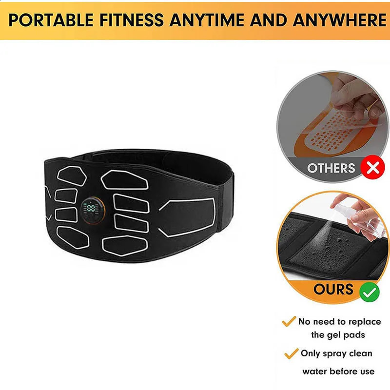 Waist Abdominal Massager Muscle Toner Abdominal Toning Belt Fitness Training Gear Ab Trainer 240930