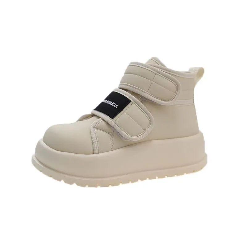 Women's winter Velcro and fleece warm high top snow boots short booties Cusual boot 241122