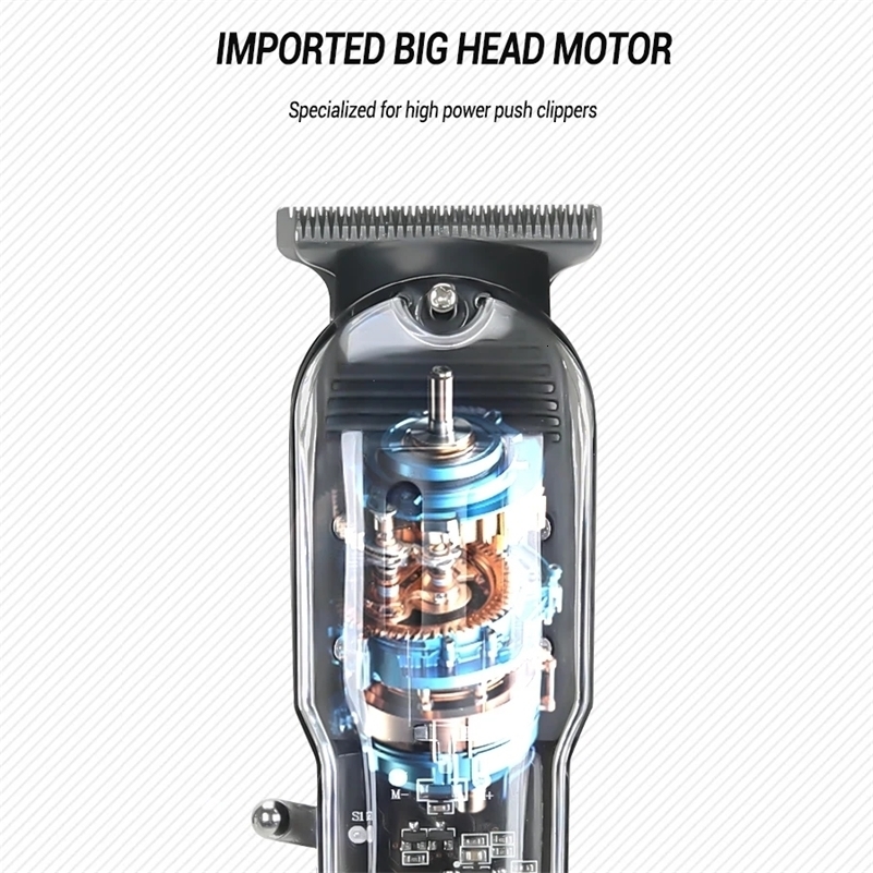 T9 Rechargeable Hair Clippers Transparent Professional Electric Trimmers For Men Cordless Cut Machine y240911