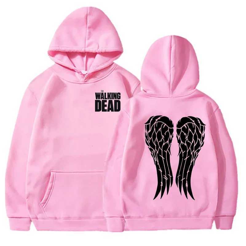 Men's Hoodies Sweatshirts New Fun Walking Dead Printed Hoodie for Womens Casual Floral Personalized Sports Shirt Plus Size Y241022KQU2