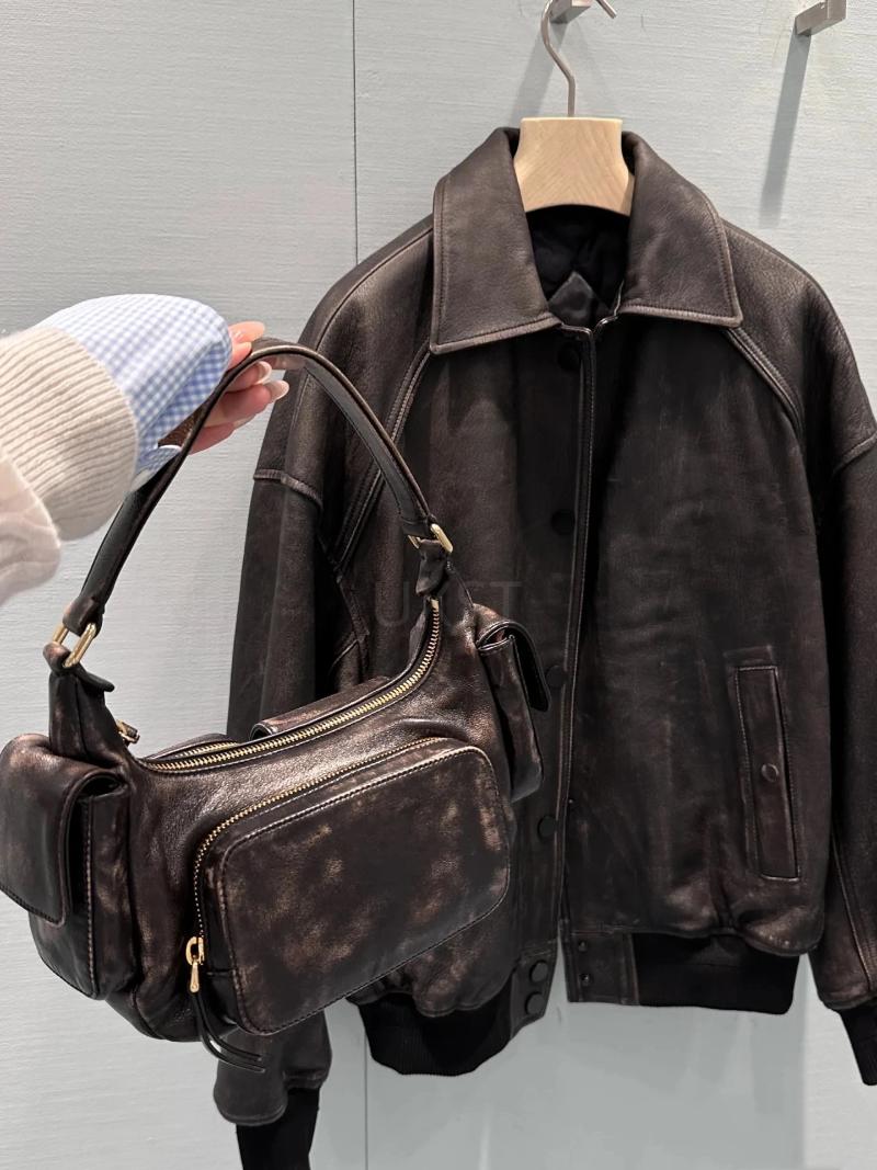 Drawstring UXST High Quality Retro Tote Motorcycle Bag Versatile Design Multi-Pocket Underarm Girl Cool Trend Brand Single Shoulder 5bb8