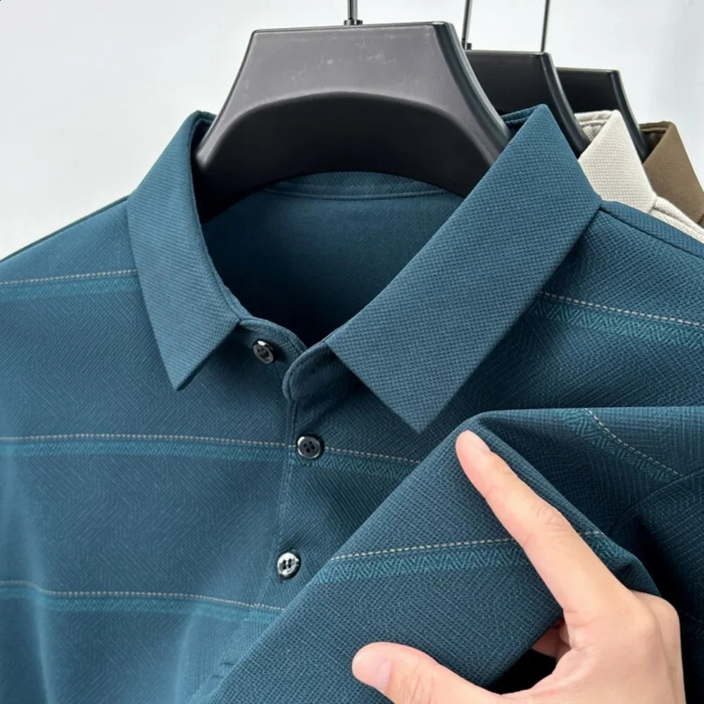 2024 Mens Polo Casual Tee Long Sleeve Sweatershirt Man Clothes Pullover Tops Lapel Shirts Clothing 240930