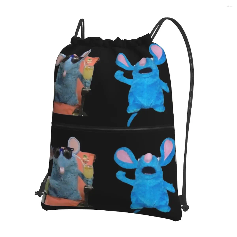 2025 NEW Backpack Rat Pattern Portable Backpac Drawstring Bag Multi-function Bundle Pocket Sundries Bags For Travel Sport Man Woman zhanyishengli