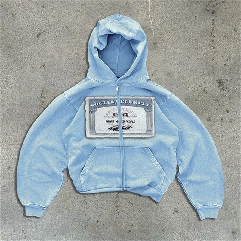 Zip Hoodie Y2K Clothes American Harajuku Hip Hop Graphic Print Retro Oversized Hoodie Sweatshirt Mens Womens Rock Gothic Jacket 241007