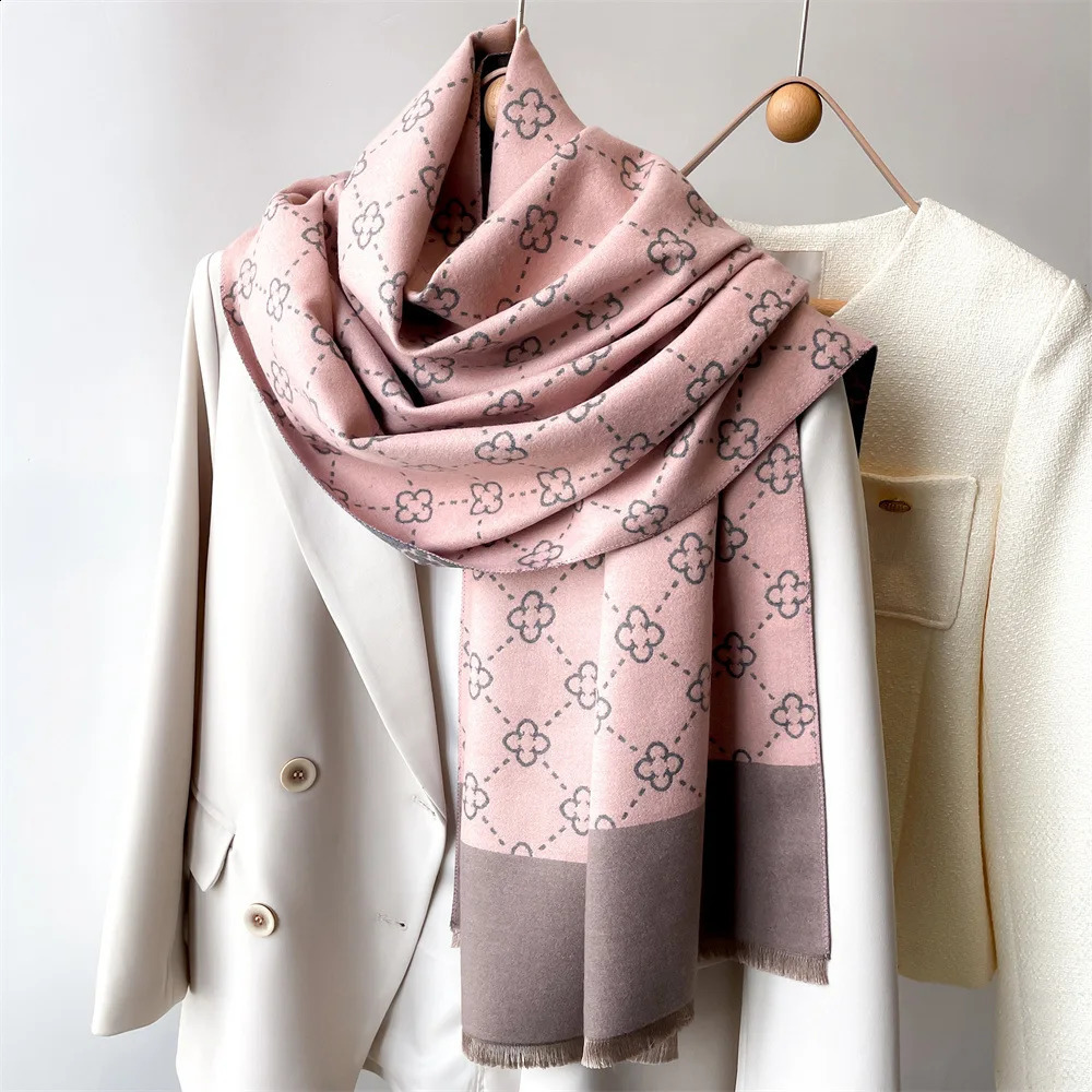 Winter Womens Scarf Double sided Cashmere Texture Scarf Warm Scarf Shawl Edition 241007