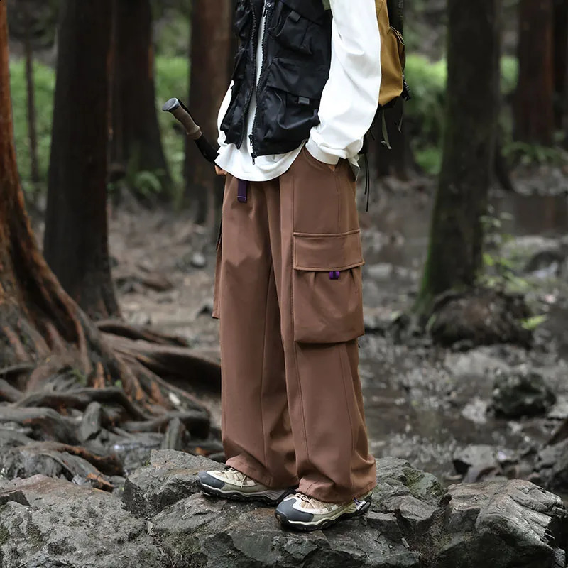 autumn waterproof outdoor cargo pants camping mens streetwear multi pocket windproof loose straight Trouser mens plus size 240930