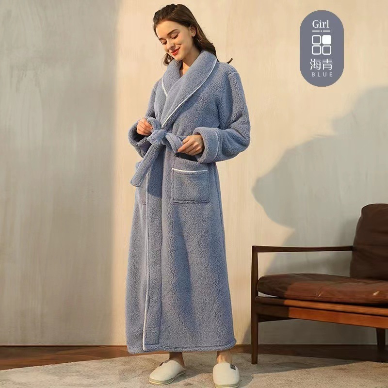 Designer Autumn And Winter Thick Nightgown Men Plus