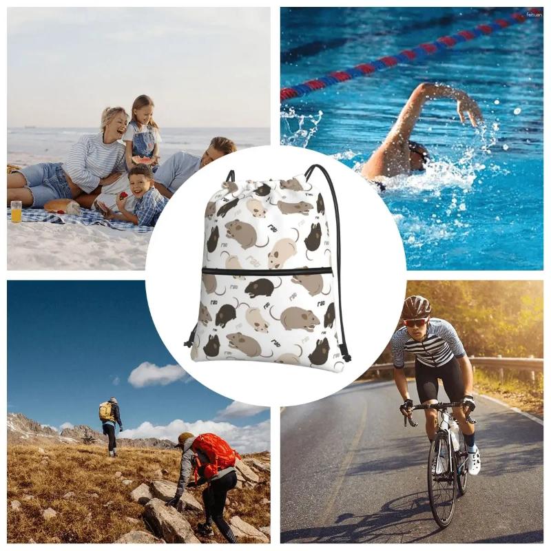 2025 NEW Backpack Rat Pattern Portable Backpac Drawstring Bag Multi-function Bundle Pocket Sundries Bags For Travel Sport Man Woman zhanyishengli