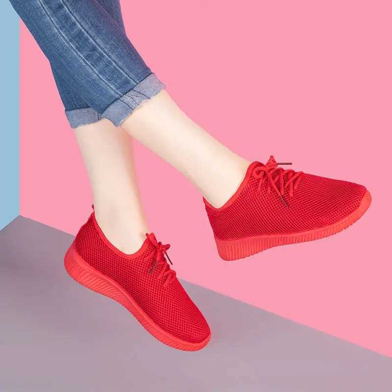 Tenis Feminino 2024 Womens Sports Red Shoes Air Mesh Casual Shoes Zapatillas Mujer Womens Breathable Sports Shoes Basketball Womens Y241007