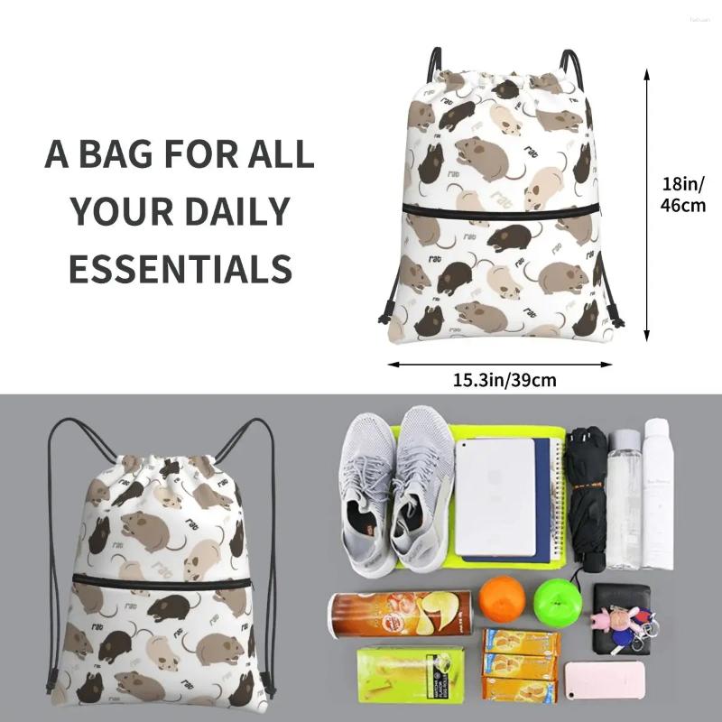 2025 NEW Backpack Rat Pattern Portable Backpac Drawstring Bag Multi-function Bundle Pocket Sundries Bags For Travel Sport Man Woman zhanyishengli
