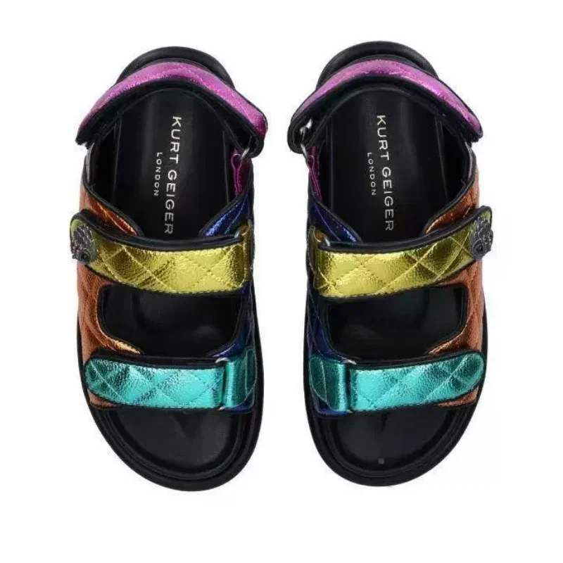 Colorful Thick Bottom Beach Sandals New Round Toe Classic Style Sandals Large Size Colorful Platform Summer Sandal For