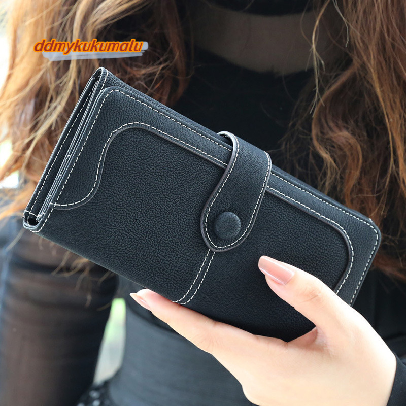 Long Women's Wallet European and American Retro Large Capacity Women's Zipper Handbag H6.26#25 ddmykukumalu