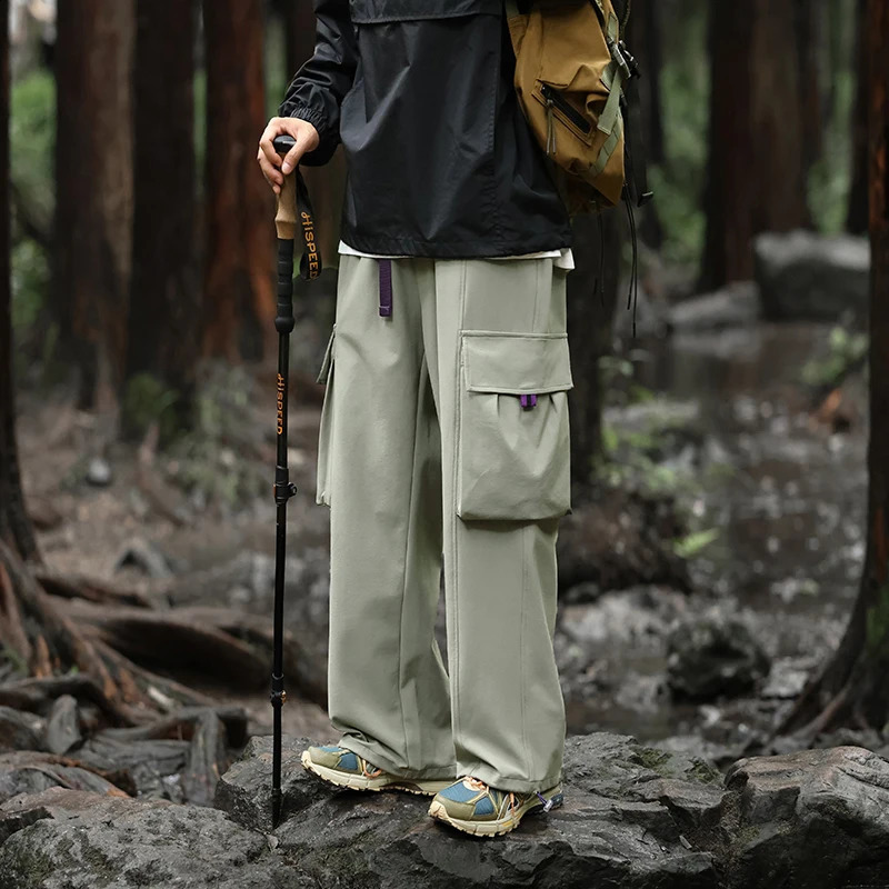 autumn waterproof outdoor cargo pants camping mens streetwear multi pocket windproof loose straight Trouser mens plus size 240930