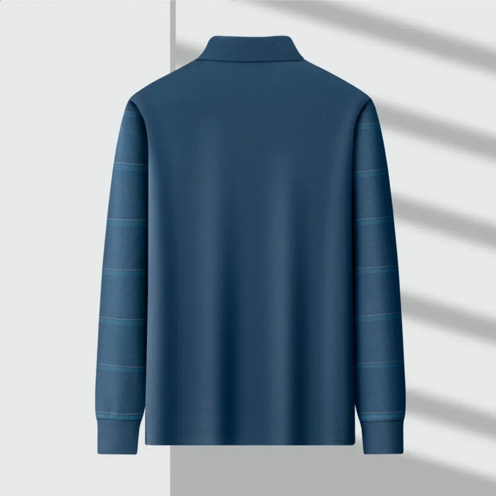 2024 Mens Polo Casual Tee Long Sleeve Sweatershirt Man Clothes Pullover Tops Lapel Shirts Clothing 240930