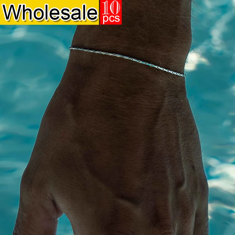Stainless steel jewelry mens bracelet fashion trend non fading waterproof bracelet 10 pieces wholesale factory direct sales 240929