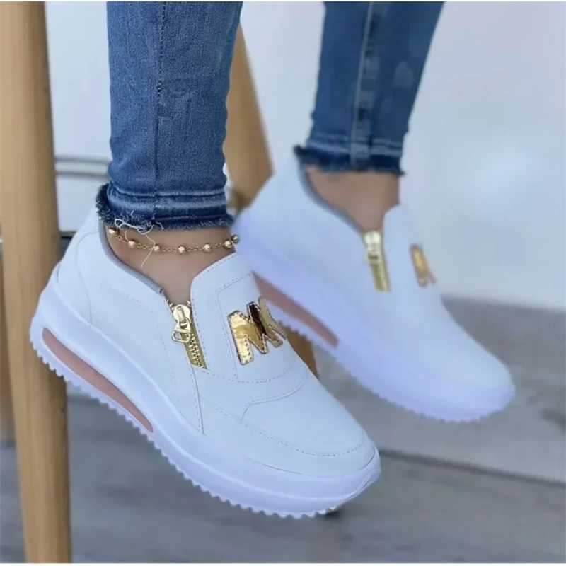 Womens autumn sports shoes casual shoes M printed side zipper platform shoes womens vulcanized shoes Zapatillas De Mujer womens shoes Y241007