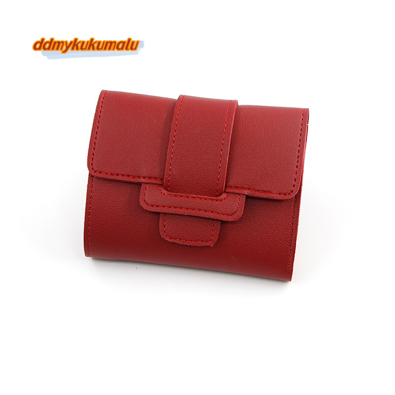 New casual solid color drawstring, 30% off change hand-held bag, women's short wallet, wallet #5 ddmykukumalu