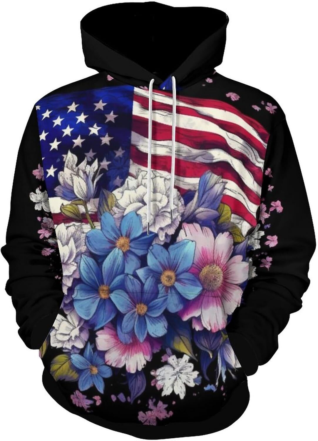 Hoodie For Mens Womens Mens Novelty Colorful Skull Hoodies American Flag Autumn Winter Casual Pullover Hoodie Graphic Hoodies Sweatshirt Comfort