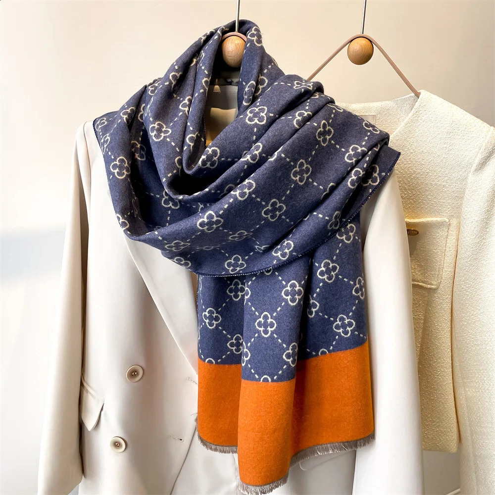 Winter Womens Scarf Double sided Cashmere Texture Scarf Warm Scarf Shawl Edition 241007