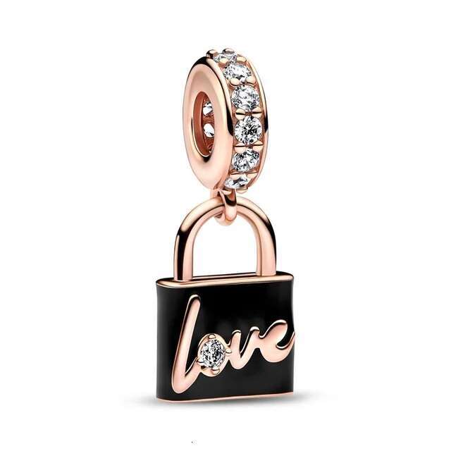 Classics 925 Sterling Silver Two-tone Key Padlock Heart Triple Star Beads Fit Original Dangle Charm Bracelet Women DIY Jewelry