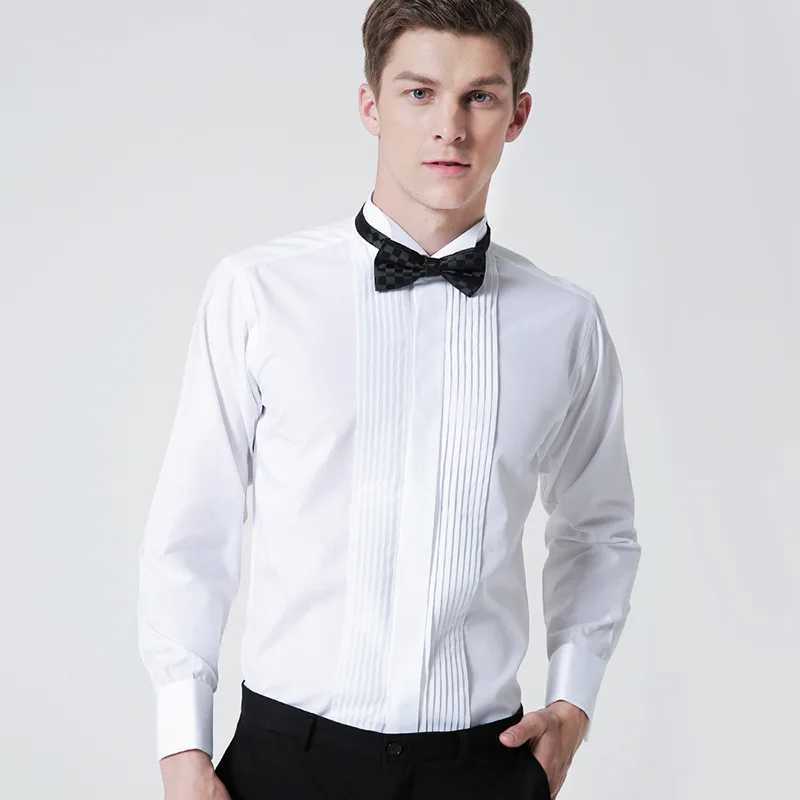 S-6XL mens wedding dress mens tailcoat dress French cufflinks formal mens long sleeved shirt ultra-thin suitable for French cufflinks shirt X2410071