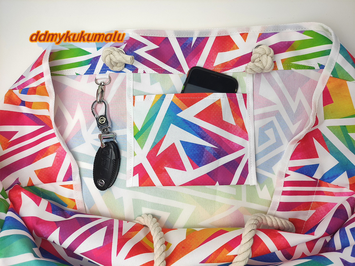 Oxford Cloth Open Pocket Summer Large Capacity Beach Bag Blue and White Striped Handbag H6.27#23 ddmykukumalu