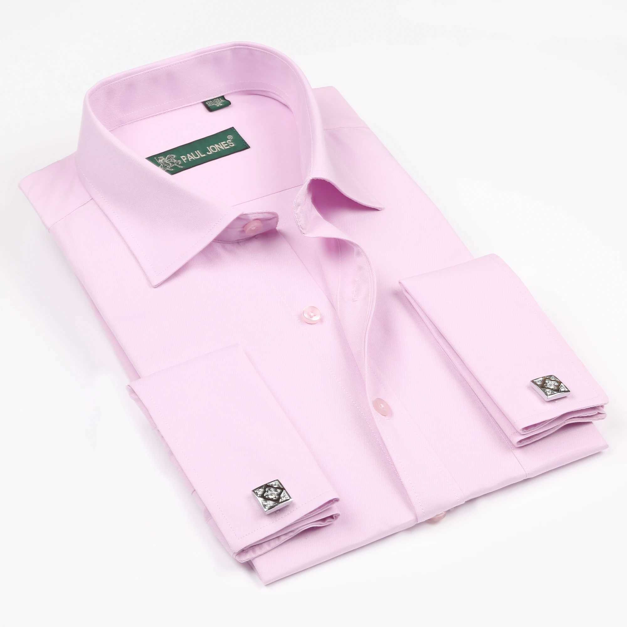 Mens French dress shirt mens tailcoat shirt high-quality brand mens clothing wedding dress solid color X2410071