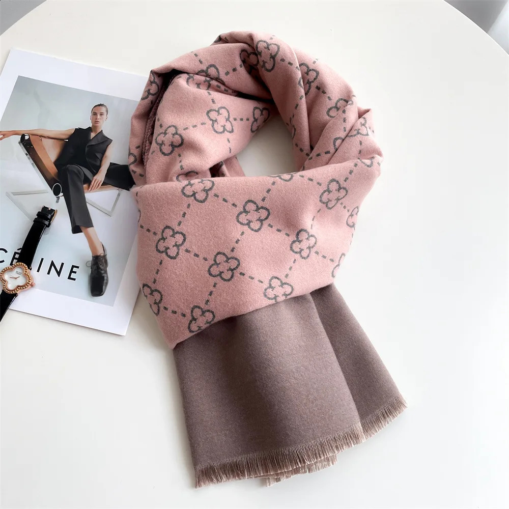 Winter Womens Scarf Double sided Cashmere Texture Scarf Warm Scarf Shawl Edition 241007