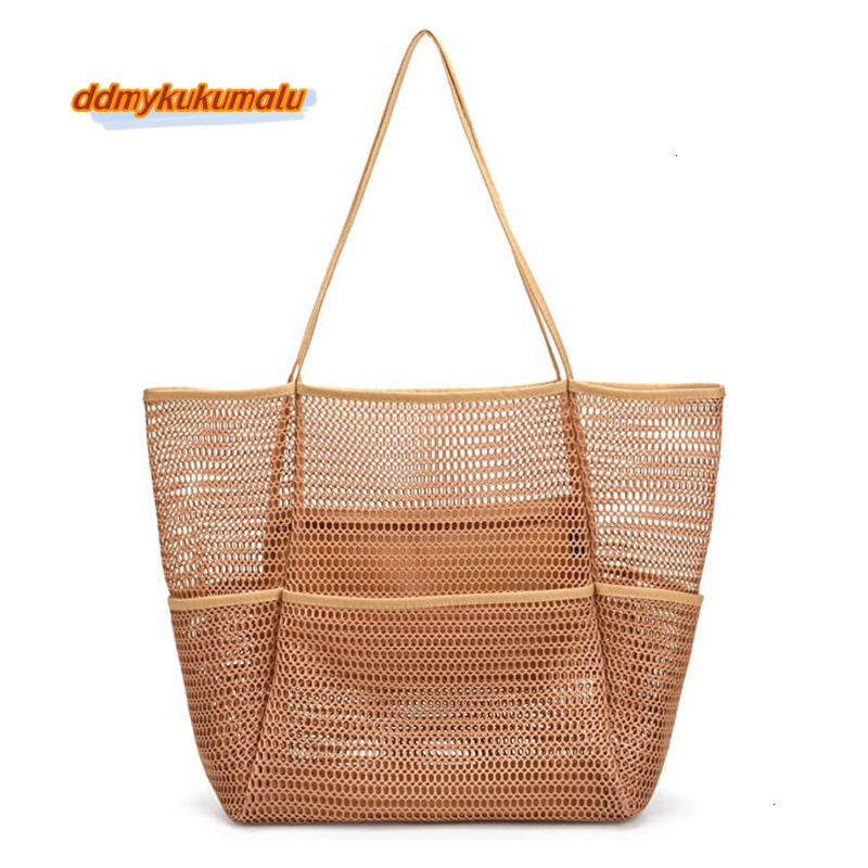 New Women Swimming Beach Mesh Ladies Shoulder Large-capacity Travel Portable Storage Bag Stylish Multifunction Handbag H6.27#19 ddmykukumalu ddmykukum