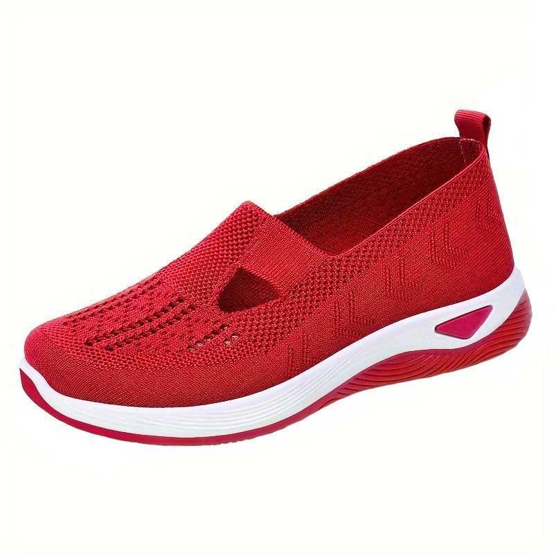 Womens flat sports shoes are soft comfortable fashionable lightweight pump shoes clown shoes and super light casual vulcanized shoes. Womens red color